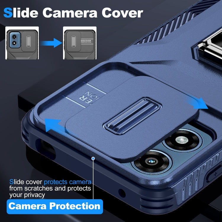 For Motorola Moto G Play 2024 Sliding Camshield Holder Phone Case(Blue) - Motorola Cases by PMC Jewellery | Online Shopping South Africa | PMC Jewellery | Buy Now Pay Later Mobicred