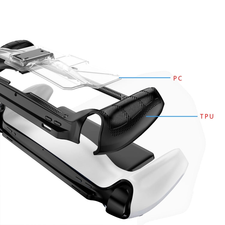 For Sony PlayStation Portal TPU + PC Game Console Protective Case with Holder(White)