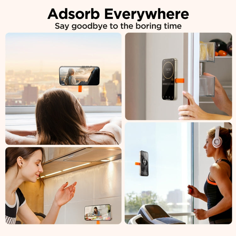 JOYROOM JR-ZS393 Suction Cup Magnetic Phone Holder(Black Orange) - free shipping - PMC TechLife - Order now!