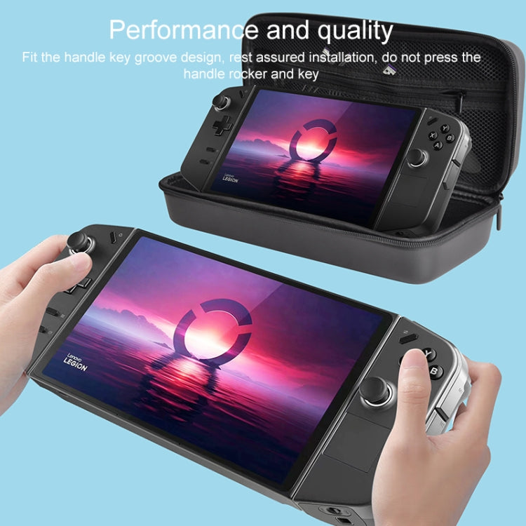 For Lenovo Legion Go Portable EVA Leather Grain Game Console Storage Bag(Black)