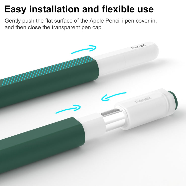 For Apple Pencil (USB-C) Transparent Jelly Stylus Protective Cover(Matcha Green)