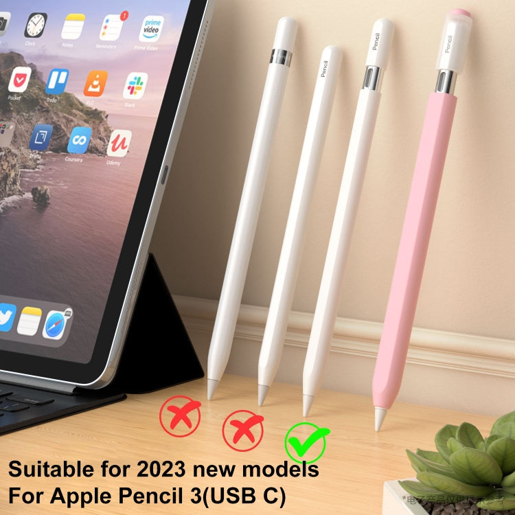For Apple Pencil (USB-C) Transparent Jelly Stylus Protective Cover(Sky Blue)