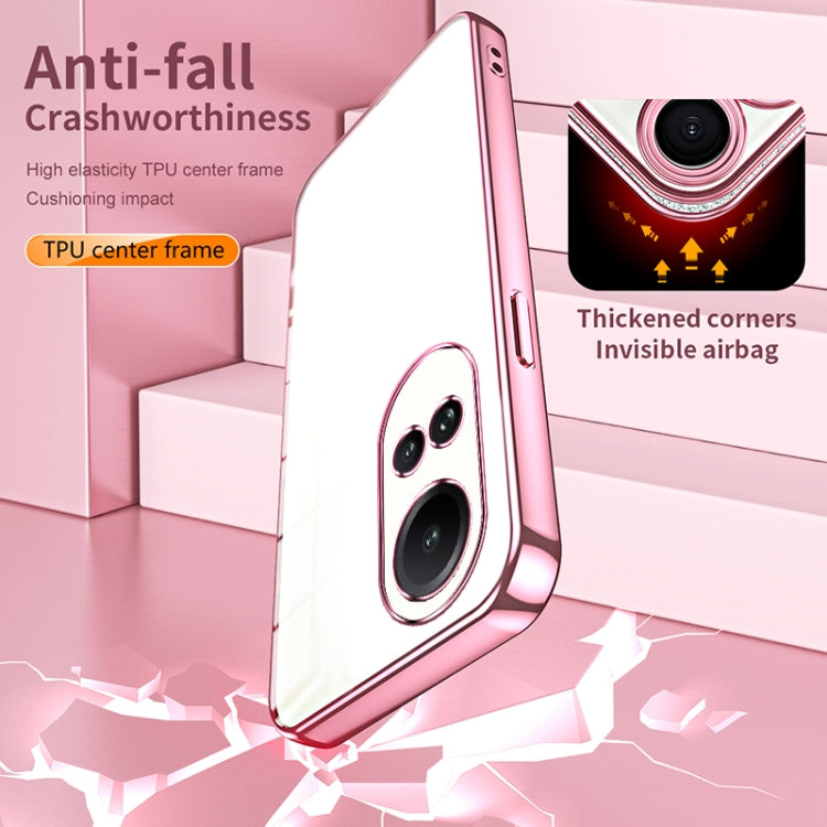 For OPPO Reno10 5G/Reno10 Pro 5G Global Transparent Plating Fine Hole Phone Case(Gold) - OPPO Cases by PMC TechLife | Online Shopping South Africa | PMC TechLife | Buy Now Pay Later Mobicred