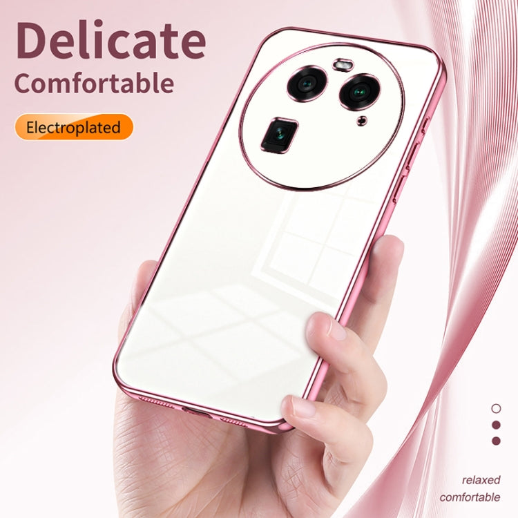 For OPPO Find X6 Transparent Plating Fine Hole Phone Case(Gold)