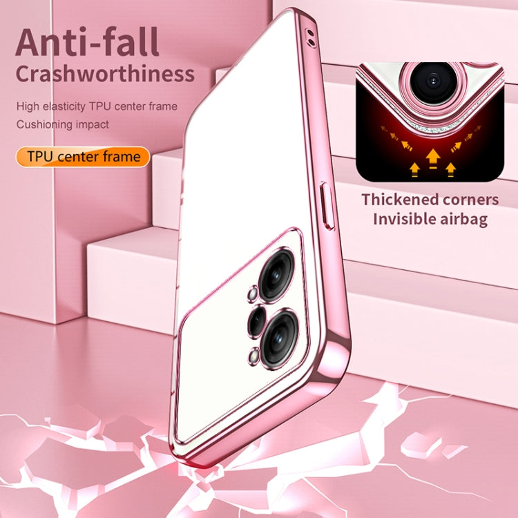 For OPPO K10 Pro Transparent Plating Fine Hole Phone Case(Pink) - OPPO Cases by PMC TechLife | Online Shopping South Africa | PMC TechLife | Buy Now Pay Later Mobicred