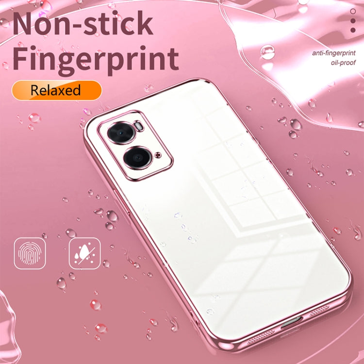For OPPO A36 / A76 / A96 4G Global Transparent Plating Fine Hole Phone Case(Transparent)