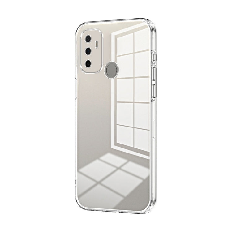 For OPPO A53 2020 / A32 / A11s Transparent Plating Fine Hole Phone Case(Transparent)