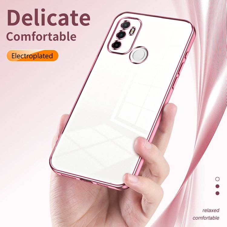 For OPPO A53 2020 / A32 / A11s Transparent Plating Fine Hole Phone Case(Black)