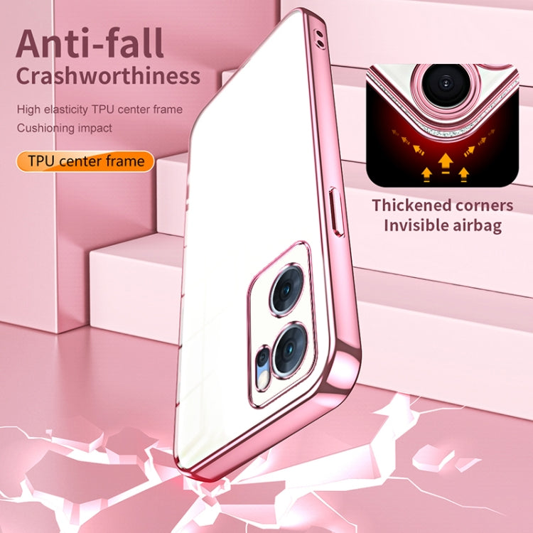 For OPPO Reno7 5G Transparent Plating Fine Hole Phone Case(Purple) - free shipping - PMC TechLife - Order now!