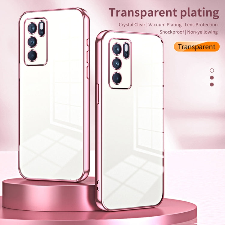 For OPPO Reno6 Pro Indian Transparent Plating Fine Hole Phone Case(Purple)
