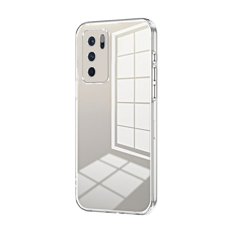 For OPPO Reno6 Pro Indian Transparent Plating Fine Hole Phone Case(Transparent)