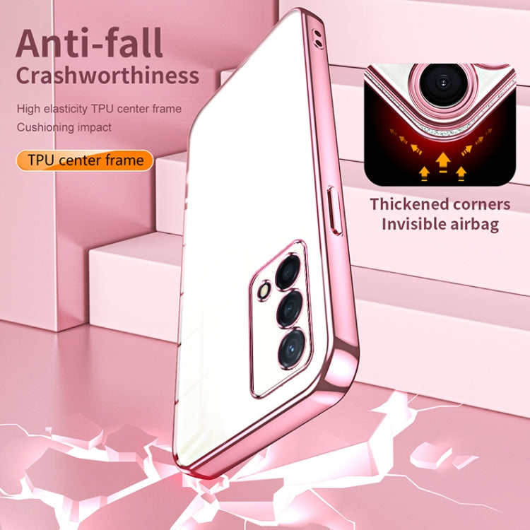 For OPPO K9 Transparent Plating Fine Hole Phone Case(Purple)