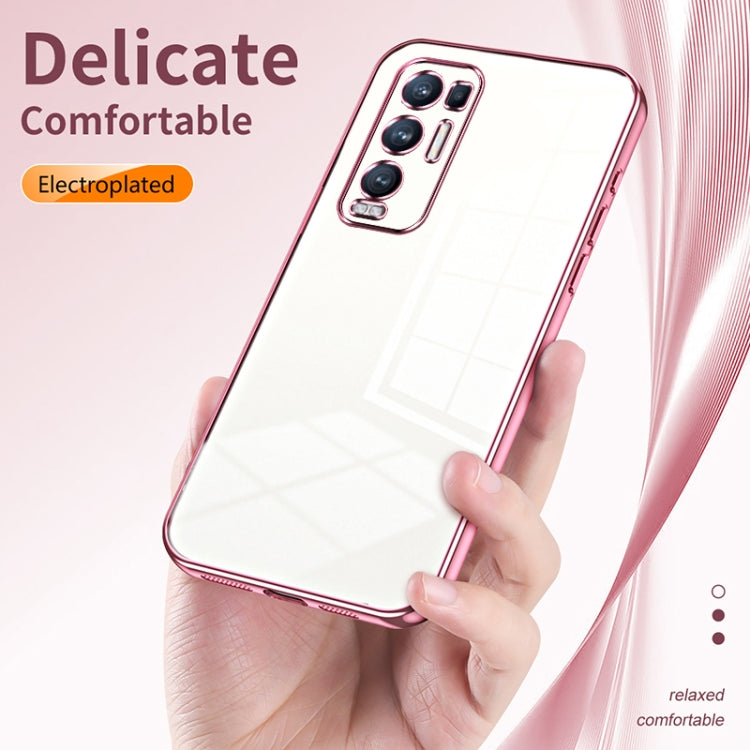 For OPPO Reno5 Pro+ Transparent Plating Fine Hole Phone Case(Transparent)