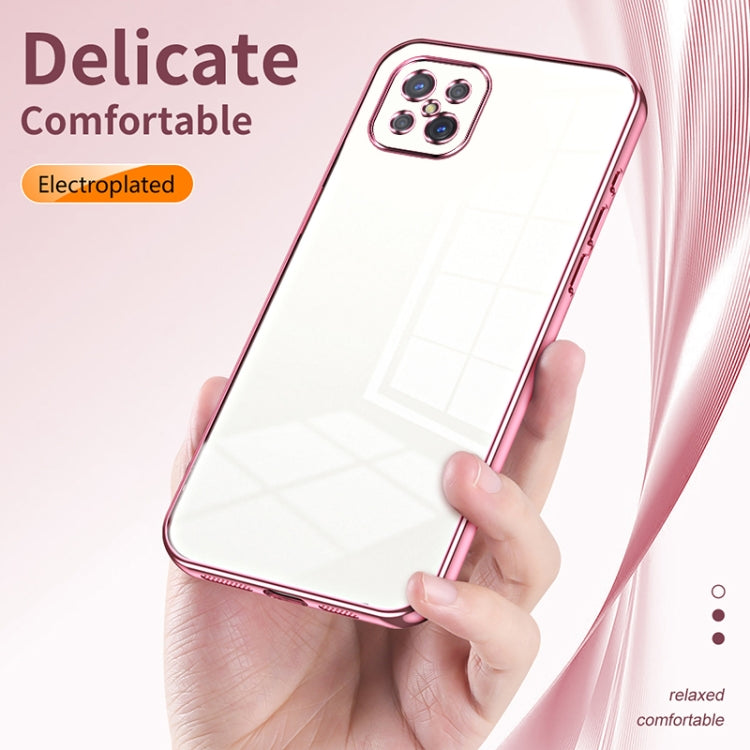 For OPPO A92s / Reno4 Z 5G Transparent Plating Fine Hole Phone Case(Transparent)