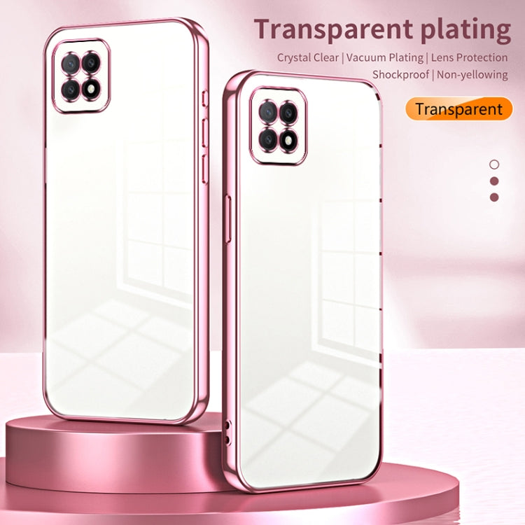 For OPPO A72 5G / A73 5G Transparent Plating Fine Hole Phone Case(Transparent)