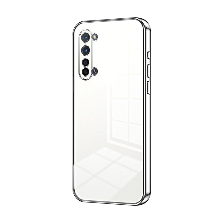 For OPPO Reno3 5G / Find X2 Lite Transparent Plating Fine Hole Phone Case(Silver)
