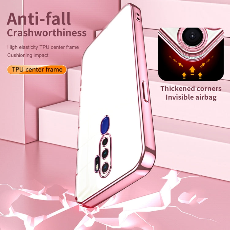 For OPPO A11x / A9 2020 Transparent Plating Fine Hole Phone Case(Pink) - OPPO Cases by PMC TechLife | Online Shopping South Africa | PMC TechLife | Buy Now Pay Later Mobicred