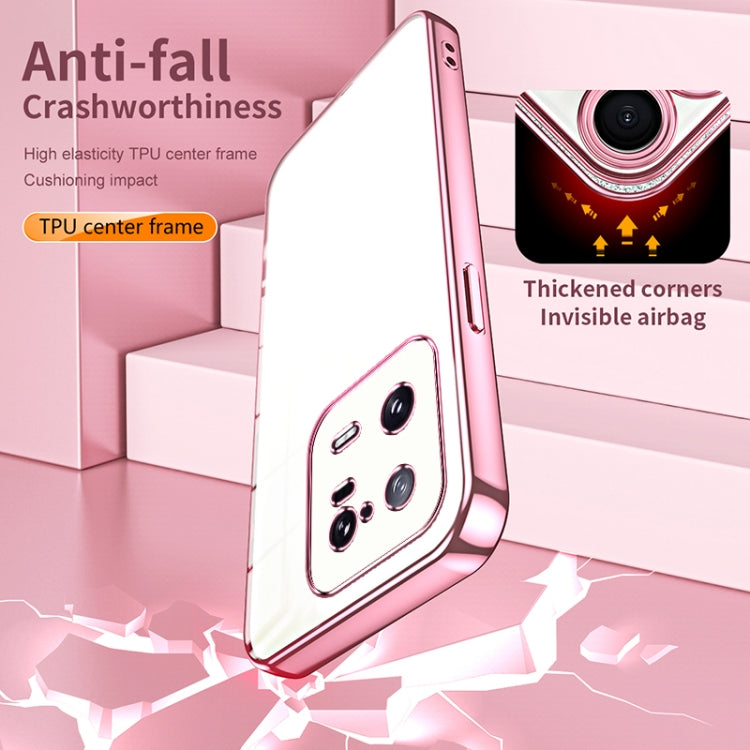 For Xiaomi 13 Pro Transparent Plating Fine Hole Phone Case(Pink) - Xiaomi Cases by PMC TechLife | Online Shopping South Africa | PMC TechLife | Buy Now Pay Later Mobicred