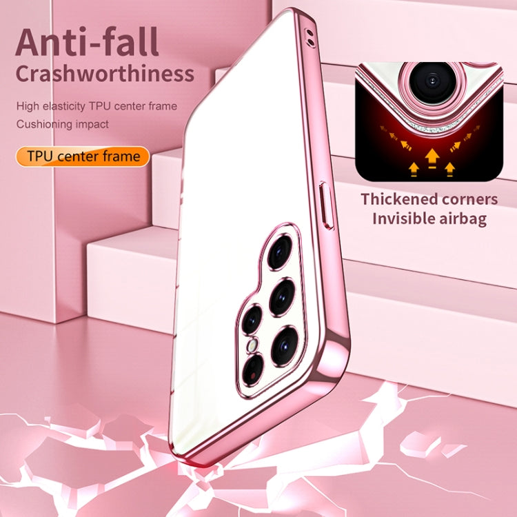 For Samsung Galaxy S22 Ultra 5G Transparent Plating Fine Hole Phone Case(Silver) - Galaxy S22 Ultra 5G Cases by PMC TechLife | Online Shopping South Africa | PMC TechLife | Buy Now Pay Later Mobicred