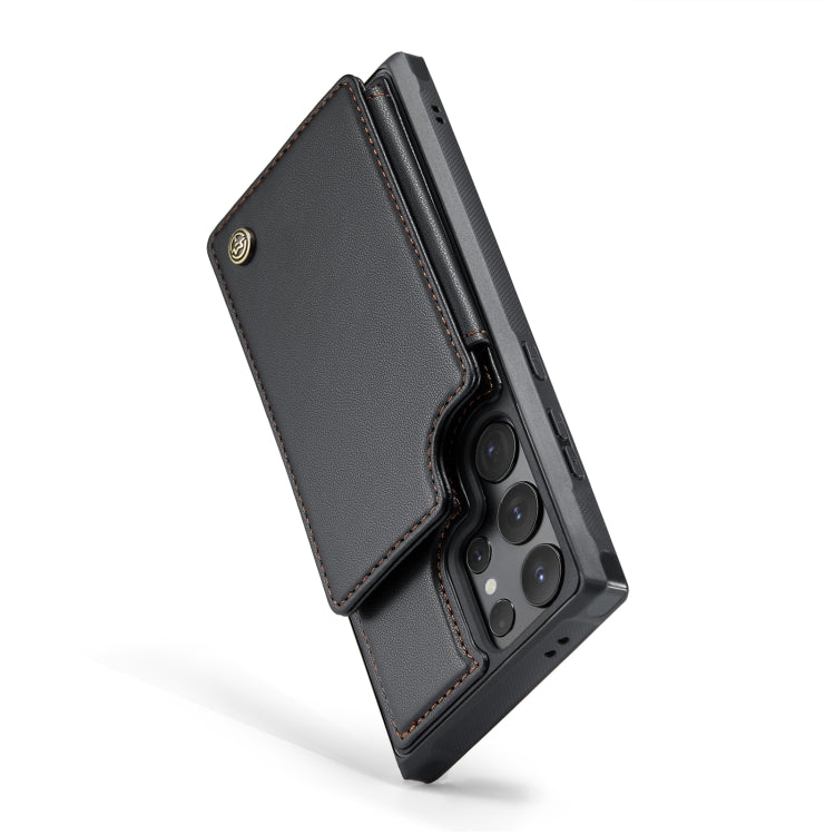 For Samsung Galaxy S24 Ultra 5G CaseMe C22 PC+TPU Business Style RFID Anti-theft Leather Phone Case(Black)