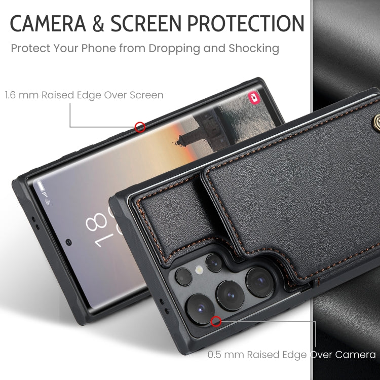 For Samsung Galaxy S24 Ultra 5G CaseMe C22 PC+TPU Business Style RFID Anti-theft Leather Phone Case(Black)