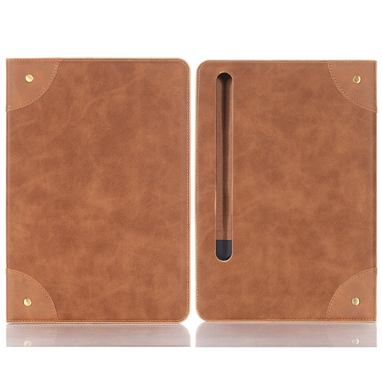 For Samsung Galaxy Tab S9 FE Retro Book Leather Tablet Case(Light Brown)