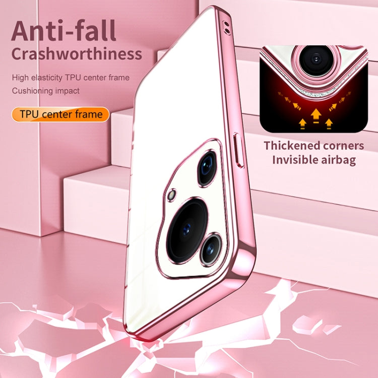 For Huawei Pura 70 Ultra Transparent Plating Fine Hole Phone Case(Silver) - free shipping - PMC Jewellery - Order now!