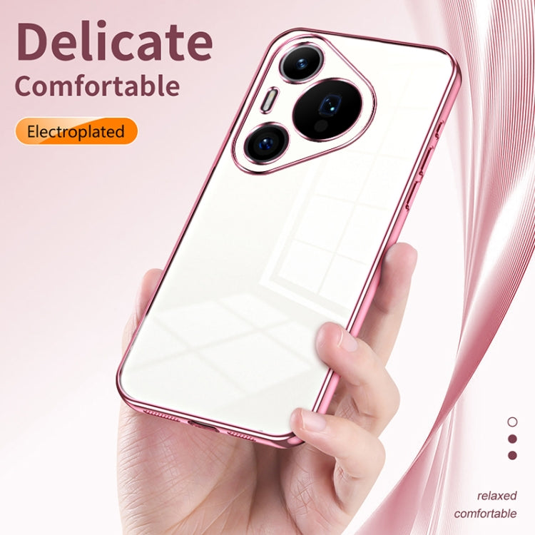 For Huawei Pura 70 Pro Transparent Plating Fine Hole Phone Case(Purple)
