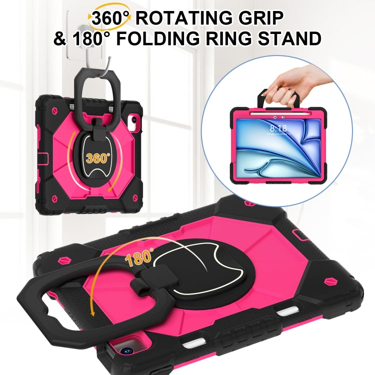 For iPad Air 11 2024 Contrast Color Robot Silicone Hybrid PC Tablet Case(Black Rose Red) - iPad Air 11 2024 Cases by PMC TechLife | Online Shopping South Africa | PMC TechLife | Buy Now Pay Later Mobicred