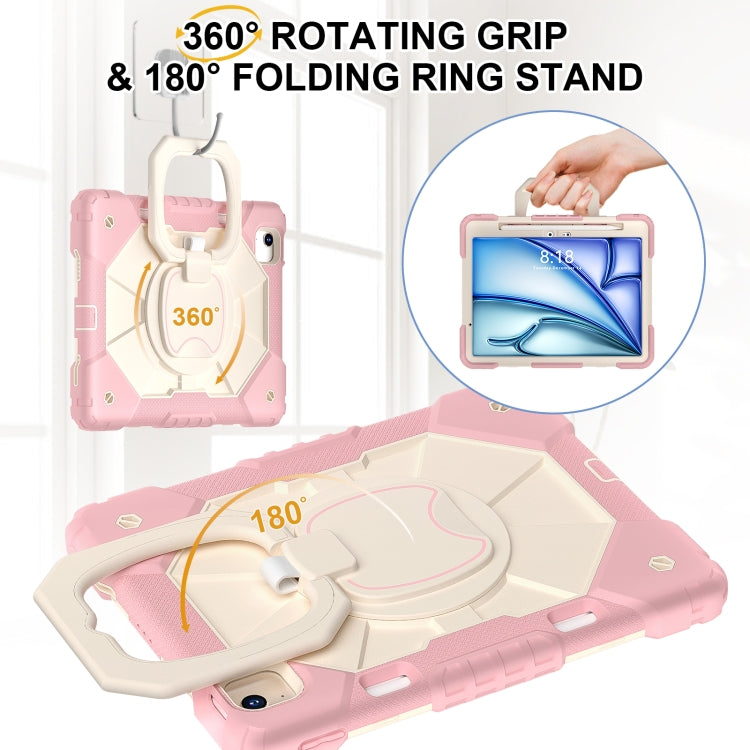 For iPad Air 11 2024 Contrast Color Robot Silicone Hybrid PC Tablet Case(Rose Gold Beige) - iPad Air 11 2024 Cases by PMC TechLife | Online Shopping South Africa | PMC TechLife | Buy Now Pay Later Mobicred