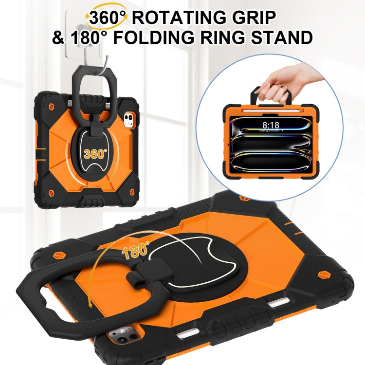 For iPad Pro 11 2024 Contrast Color Robot Silicone Hybrid PC Tablet Case(Black Orange) - iPad Pro 11 2024 Cases by PMC TechLife | Online Shopping South Africa | PMC TechLife | Buy Now Pay Later Mobicred