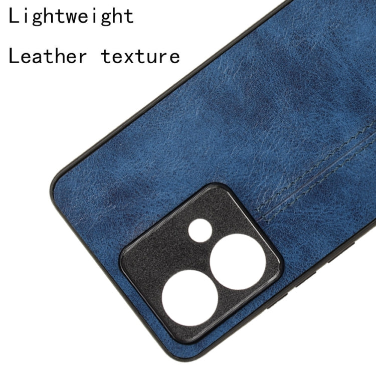 For Motorola Edge 40 Neo 5G Cow Pattern Sewing Back Cover Phone Case(Blue) - Motorola Cases by PMC TechLife | Online Shopping South Africa | PMC TechLife