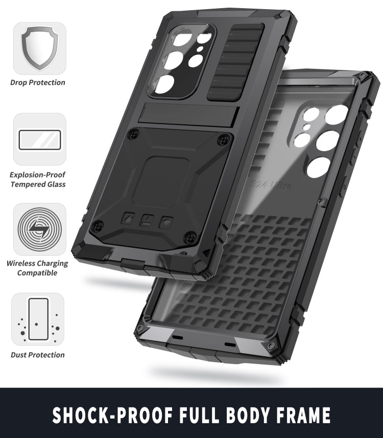For Samsung Galaxy S24 Ultra 5G R-JUST Life Water-resistant Dustproof Shockproof Phone Case(Black)
