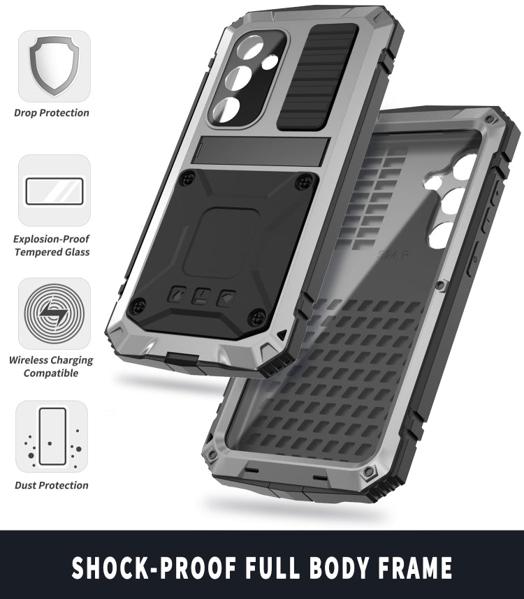 For Samsung Galaxy S24 5G R-JUST Life Water-resistant Dustproof Shockproof Phone Case(Silver)