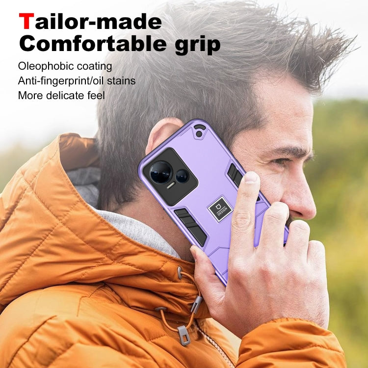 For Tecno Spark 10 5G 2 in 1 Shockproof Phone Case(Purple)
