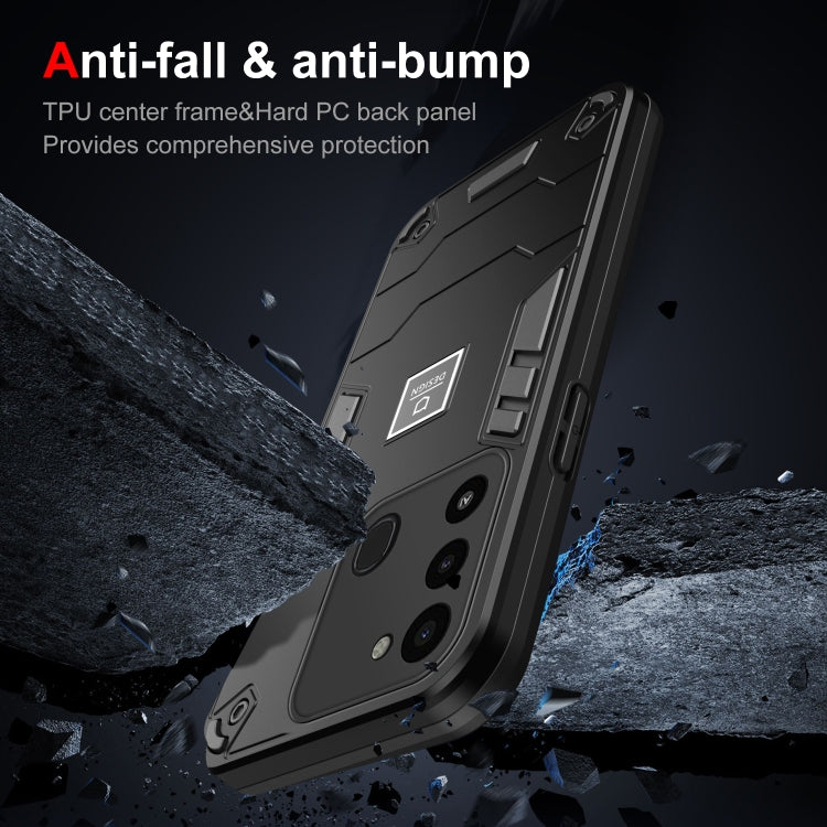 For Tecno Spark Go 2022 2 in 1 Shockproof Phone Case(Black)