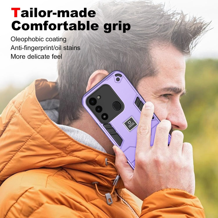 For Tecno Spark Go 2022 2 in 1 Shockproof Phone Case(Purple) - Tecno Cases by PMC TechLife | Online Shopping South Africa | PMC TechLife | Buy Now Pay Later Mobicred