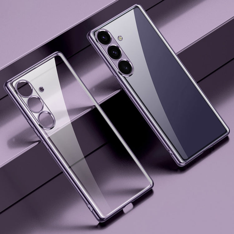 For Samsung Galaxy S24 5G SULADA Electroplating TPU Transparent Phone Case(Purple)