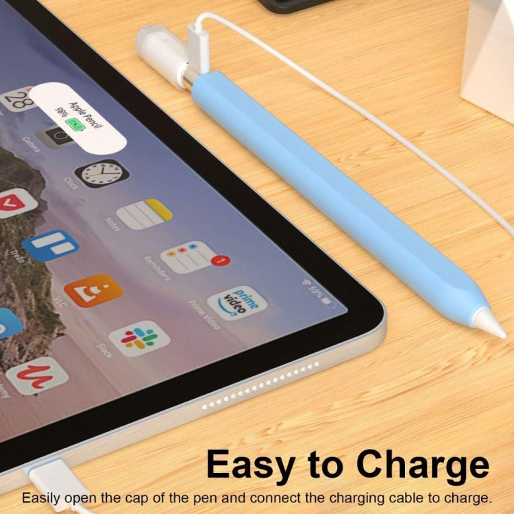 For Apple Pencil (USB-C) Jelly Silicone Stylus Pen Protective Cover(Purple)