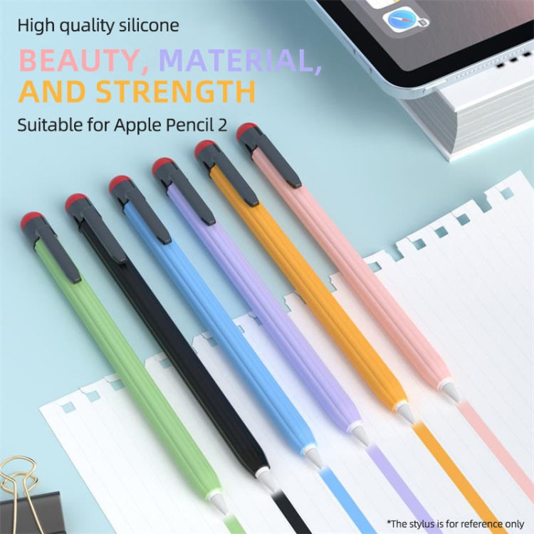 For Apple Pencil 2 Pen Clip Ultra Thin Series Stylus Pen Protective Case(Yellow)