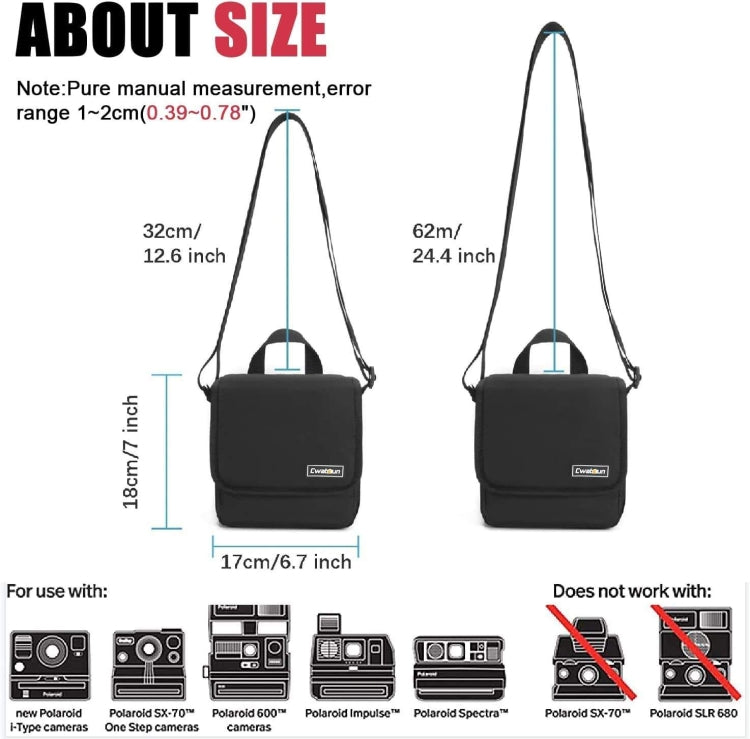 Cwatcun D52 Crossbody Camera Bag Photography Lens Shoulder Bag, Size:17 x 18 x 11cm(Black) - free shipping - PMC TechLife - Order now!