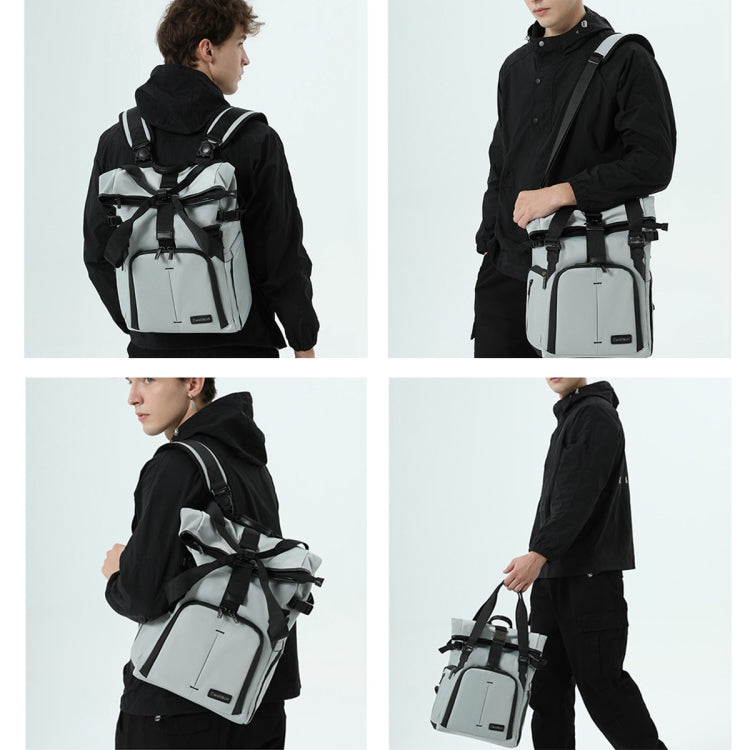 Cwatcun D95 Large Capacity Photography Backpack Shoulders Laptop Camera Bag, Size:27 x 37 x 16cm(Dark Black)