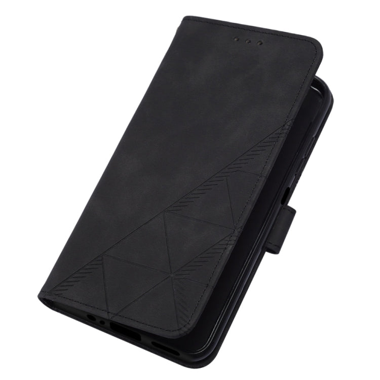 For Motorola Moto G Power 5G 2024 Crossbody 3D Embossed Flip Leather Phone Case(Black)