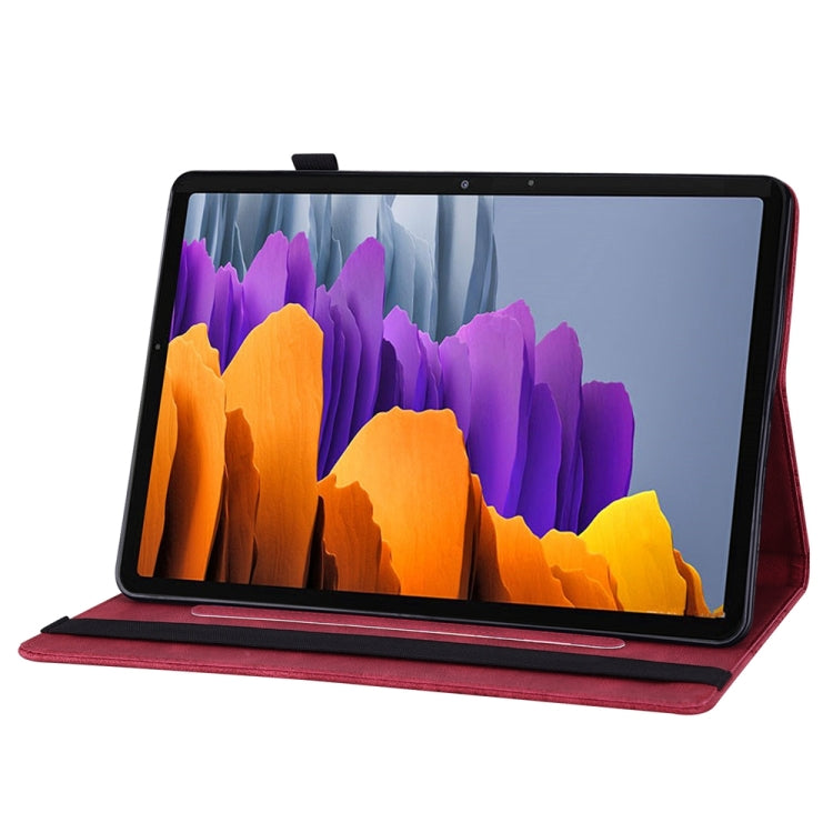 For Samsung Galaxy Tab S9 Ultra / S8 Ultra Big Butterfly Embossed Leather Tablet Case(Red)