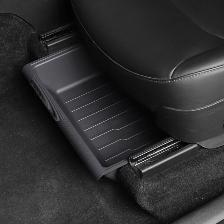 For Tesla Model Y 2021-2023 TPE Storage Organizer Under Car Seat, Style:without Cover(Black)