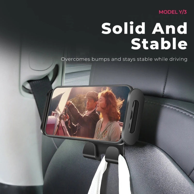 For Tesla Model 3 / Y Car Co-pilot Glove Box Hook Phone Tablet Holder, Style:Hook Base + Phone Bracket
