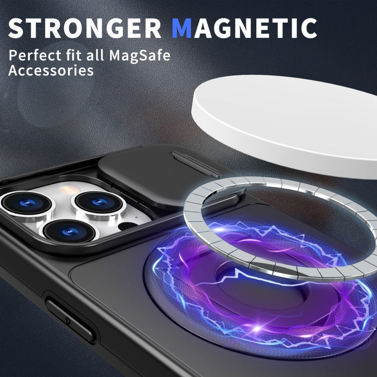 For iPhone 12 Camshield MagSafe Ring Holder Armor Phone Case(Black)