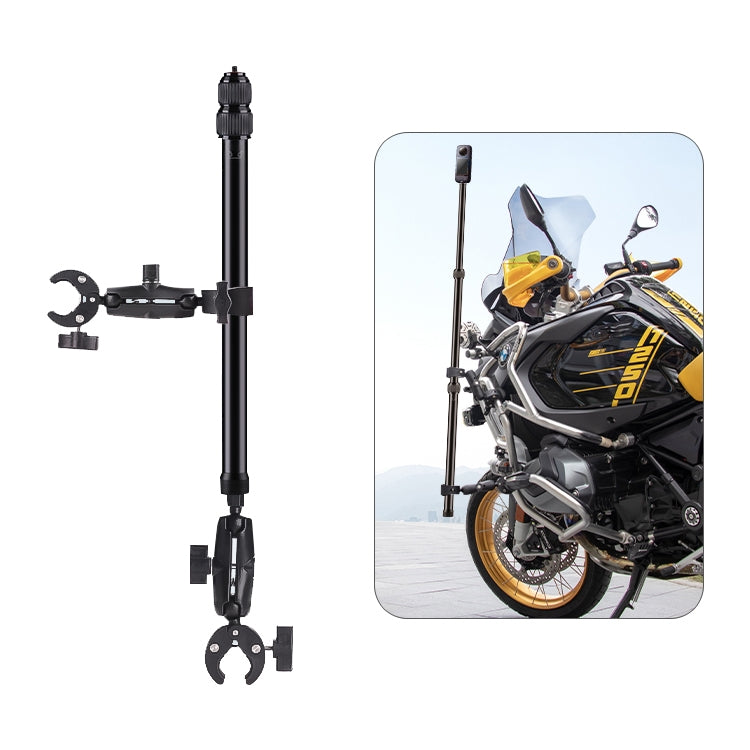 Dual-heads Crab & Single Heads Motorcycle Clamps Handlebar Fixed Mount 3-stage Telescopic Selfie Stick - free shipping - PMC Jewellery - Order now!