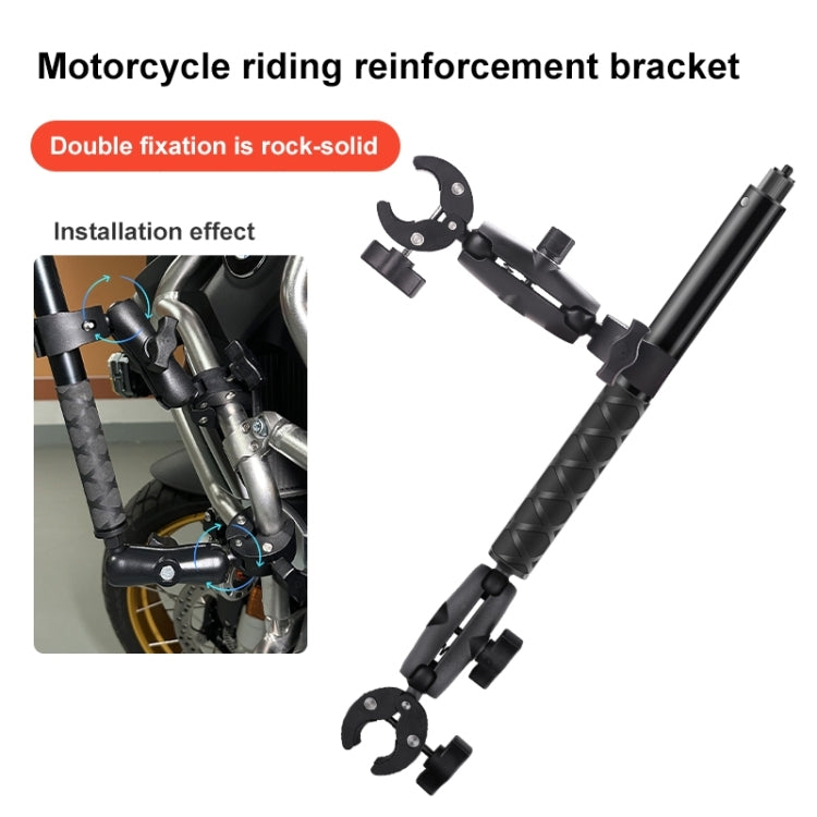 Dual-heads Crab & Single Heads Motorcycle Clamps Handlebar Fixed Mount 3-stage Telescopic Selfie Stick - free shipping - PMC Jewellery - Order now!