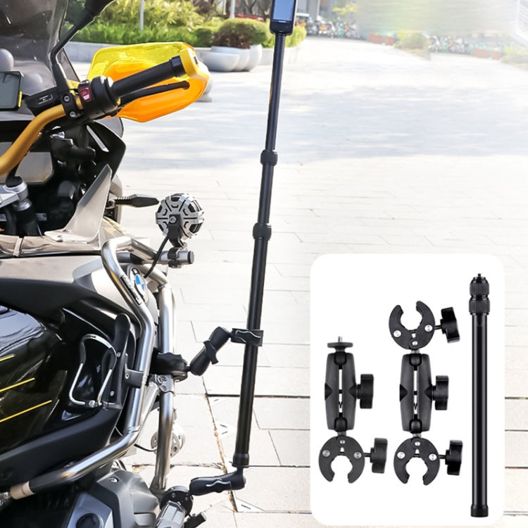 Dual-heads Crab & Single Heads Motorcycle Clamps Handlebar Fixed Mount 3-stage Telescopic Selfie Stick - free shipping - PMC Jewellery - Order now!